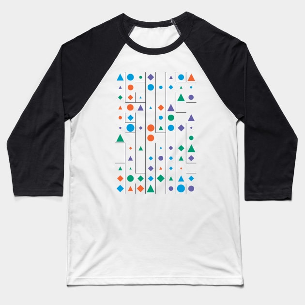 Amazing Geometric Animated Pattern Baseball T-Shirt by Trendy-Now